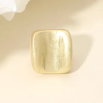Fashnzfab Bold Square Statement Stretch Ring In Silver