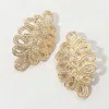 Fashnzfab Bold Textured Metal Intricate Knot Earrings In Gold
