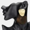 Fashnzfab Bold Textured Metal Resin Panel Drop Statement Earrings In Multi