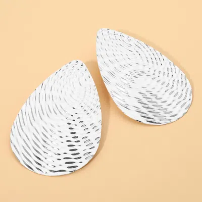 Fashnzfab Bold Textured Teardrop Clip On Earrings In Multi