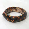 Fashnzfab Bold Tortoise Pattern Resin Bangle Bracelet Dark Brown, Tortoise In Multi