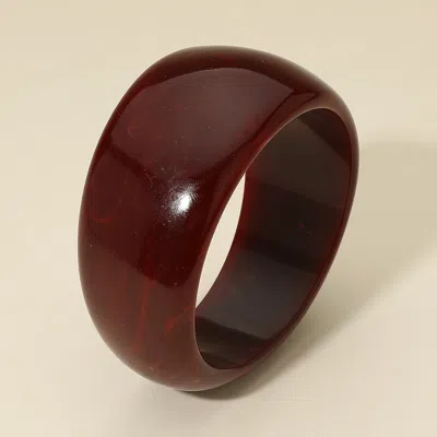 Fashnzfab Bold Wide Celluloid Acetate Bangle Bracelet Red