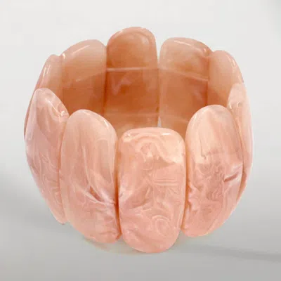 Fashnzfab Bold Wide Marbled Stretch Statement Bracelet In Multi