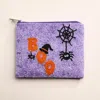 Fashnzfab Boo Message Halloween Spider Seed Beaded Mini Pouch Bag In Multi