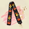 Fashnzfab Boo Message Seed Beaded Bag Strap In Black