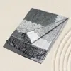 Fashnzfab Border Pashmina Scarf Shawl With Fringe In Gray