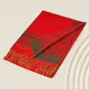 Fashnzfab Border Pashmina Scarf Shawl With Fringe In Red