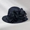 Fashnzfab Bow Accent Elegant Sinamay Dressy Hat In Blue