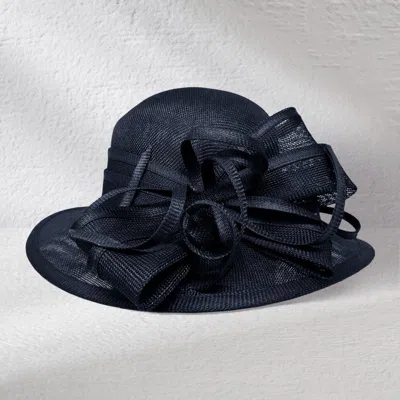 Fashnzfab Bow Accent Elegant Sinamay Dressy Hat In Blue