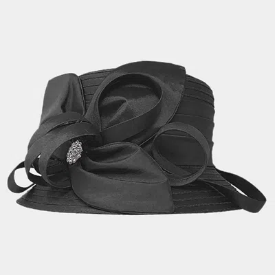 Fashnzfab Bow Accented Dressy Hat In Black