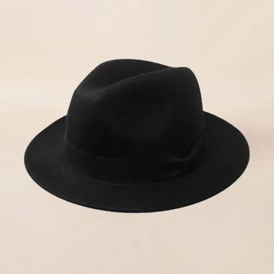 Fashnzfab Bow Band Classic Fedora Hat In Black