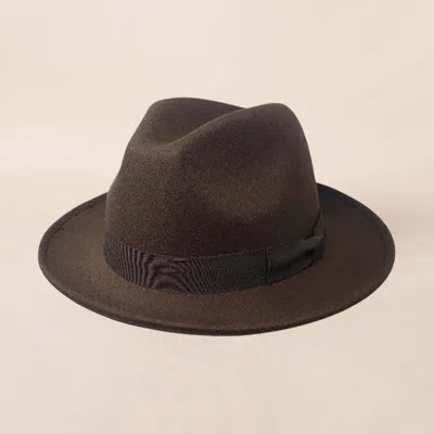 Fashnzfab Bow Band Classic Fedora Hat In Brown