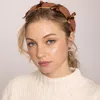 Fashnzfab Bow Detailed Fabric Headband In Brown