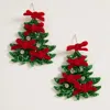 Fashnzfab Bow Embellished Christmas Tree Dangle Earrings In Multi