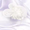 Fashnzfab Bow Flower Feather Mesh Fascinator / Headband In White