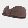 Fashnzfab Bow Knit Elastic Headband In Brown