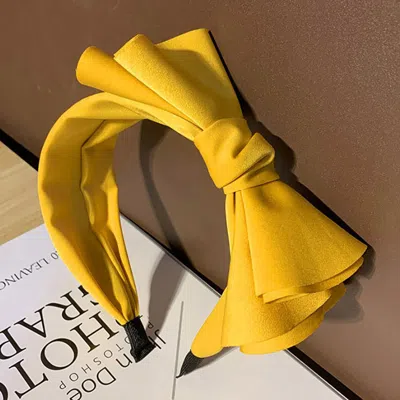 Fashnzfab Bow Knot Headband In Yellow