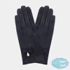 Fashnzfab Bow Pearl Dangle Pointed Faux Suede Smart Touch Gloves In Black