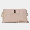 Fashnzfab Bow Pointed Faux Leather Clutch / Crossbody Bag And Wallet Set In Pink
