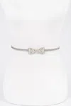 Fashnzfab Bow Stretch Belt In Silver