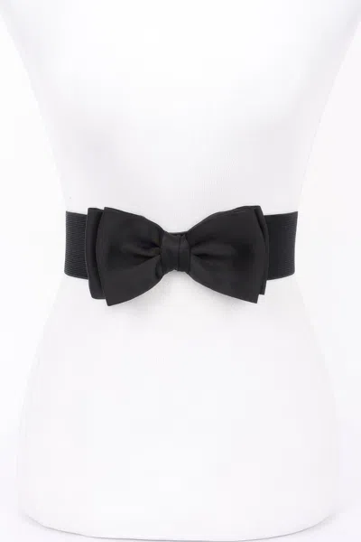 Fashnzfab Bowknot Elastic Belt In Black