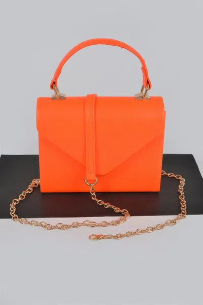 Fashnzfab Boxy Clutch In Orange