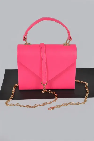 Fashnzfab Boxy Clutch In Pink