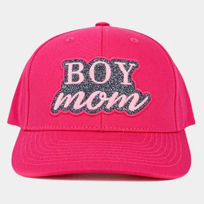 Fashnzfab Boy Mom Message Baseball Cap In Pink