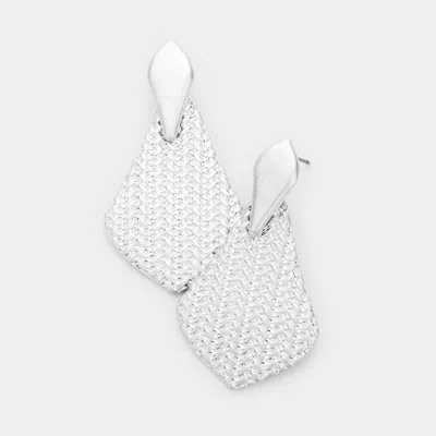 Fashnzfab Braid Textured Metal Earrings - Worn Silver