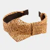 Fashnzfab Braided Bow Headband In Sand