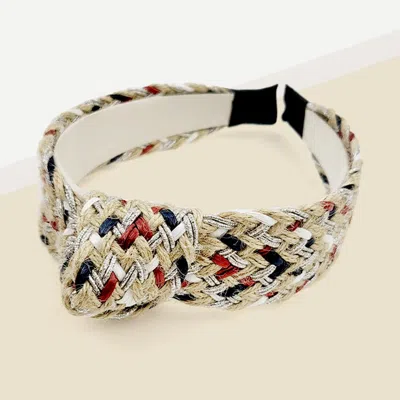 Fashnzfab Braided Burnout Knot Headband In Multi