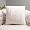 Fashnzfab Braided Cable Knit Cushion Cover In White