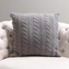 Fashnzfab Braided Cable Knit Cushion Cover In Gray