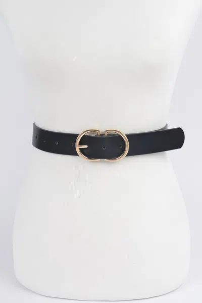 Fashnzfab Braided Embossed Two Round Buckle Belt In Black