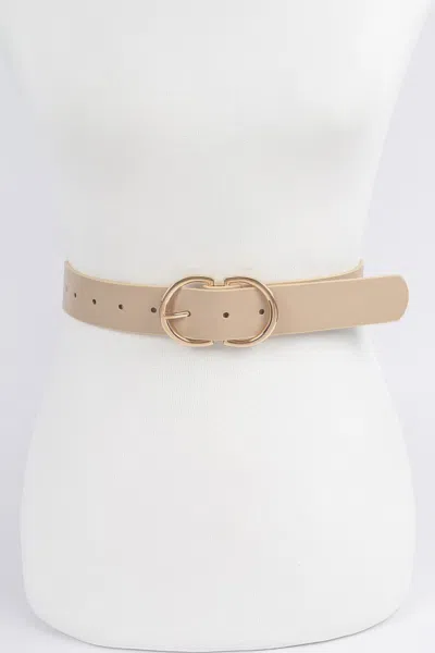 Fashnzfab Braided Embossed Two Round Buckle Belt In Pink