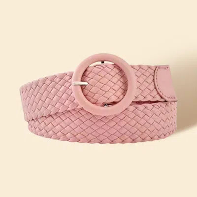 Fashnzfab Braided Faux Leather Belt In Pink