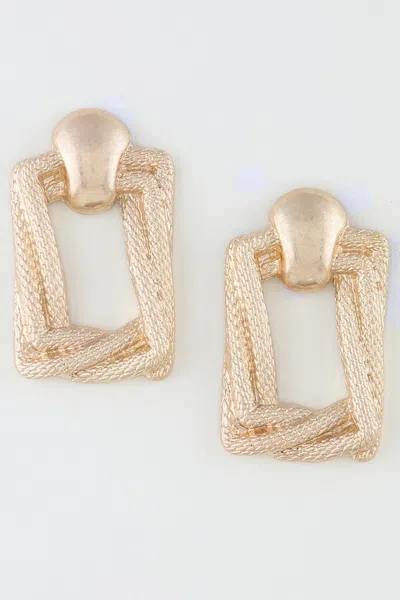Fashnzfab Braided Frame Twist Drop Earrings In Gold