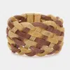 Fashnzfab Braided Metal Mesh Magnetic Bracelet Brown, Gold In Multi