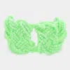 Fashnzfab Braided Seed Bead Bracelet Green, Neon In Multi