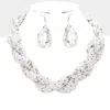 Fashnzfab Braided Seed Beaded Necklace In Metallic