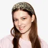 Fashnzfab Braided Straw Headband In Black