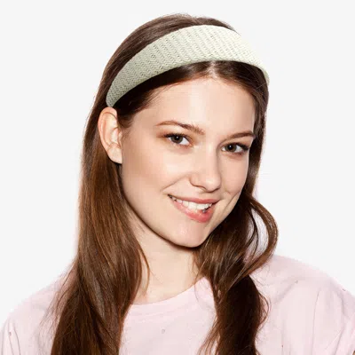 Fashnzfab Braided Straw Headband In White