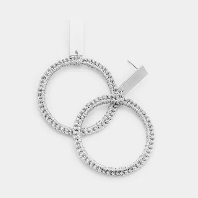 Fashnzfab Braided Twist Open Circle Earrings N - Worn Silver