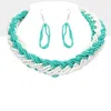 Fashnzfab Braided Two Tone Seed Beaded Necklace In Multi