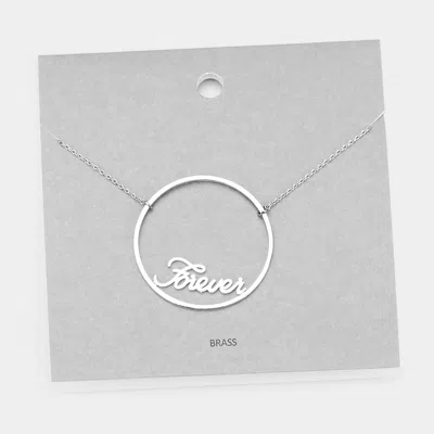 Fashnzfab Brass Forever Pendant Necklace In Multi