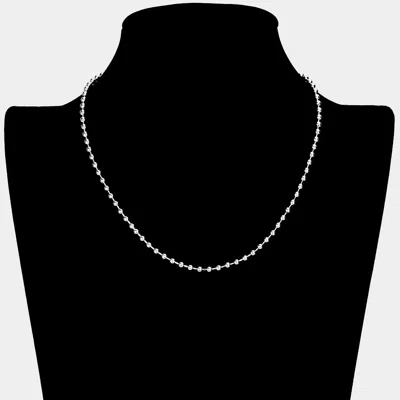 Fashnzfab Brass Metal Ball Chain Necklace In Metallic