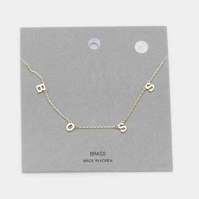 Fashnzfab Brass Metal Boss Pendant Necklace In Gold