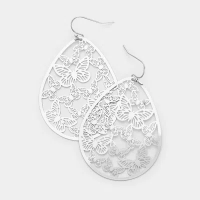Fashnzfab Brass Metal Butterfly Earrings In Metallic