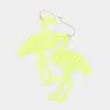 Fashnzfab Brass Metal Cutout Flamingo Dangle Earrings - Neon, Yellow In Yellow