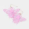 Fashnzfab Brass Metal Cutout Honey Bee Dangle Earrings In Pink